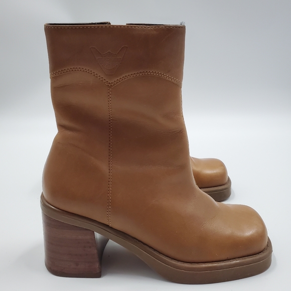 Harley Davidson Camel Leather Boots Square Toe VTG - Picture 5 of 13